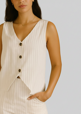 Chaleco Astor Rayas Blanco