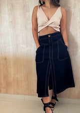 Falda Hidra Negra midi