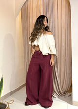 Pantalon indiana vino