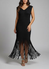 Vestido Flecos Negro