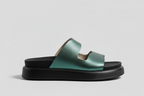 Sandalias Caro Verde Metalizadas