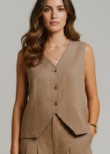 Chaleco Astor Rayas Chocolate