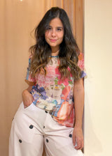Blusa Nitida Flores Mesh
