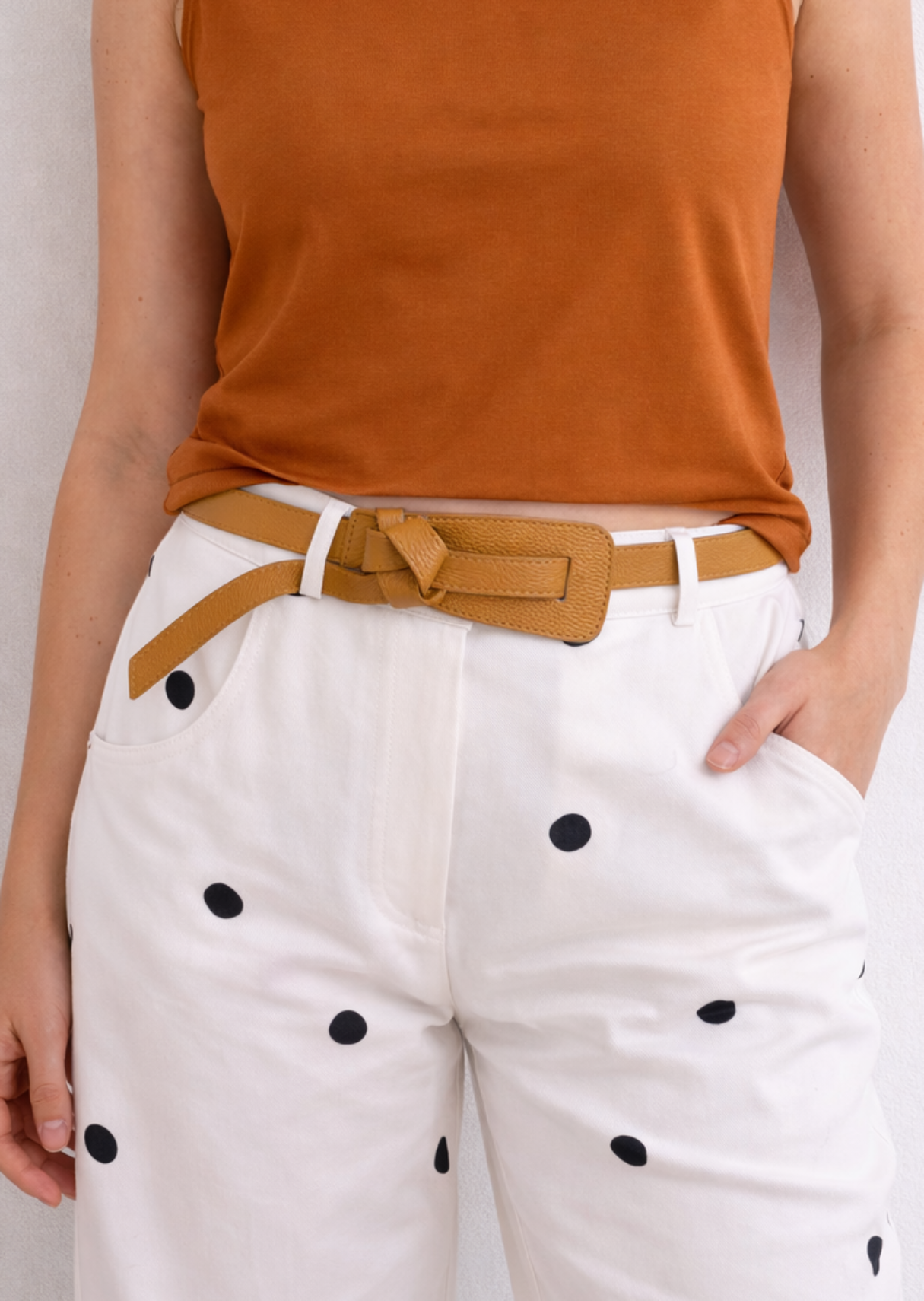 Cinturón Nudo Pequeño Beige