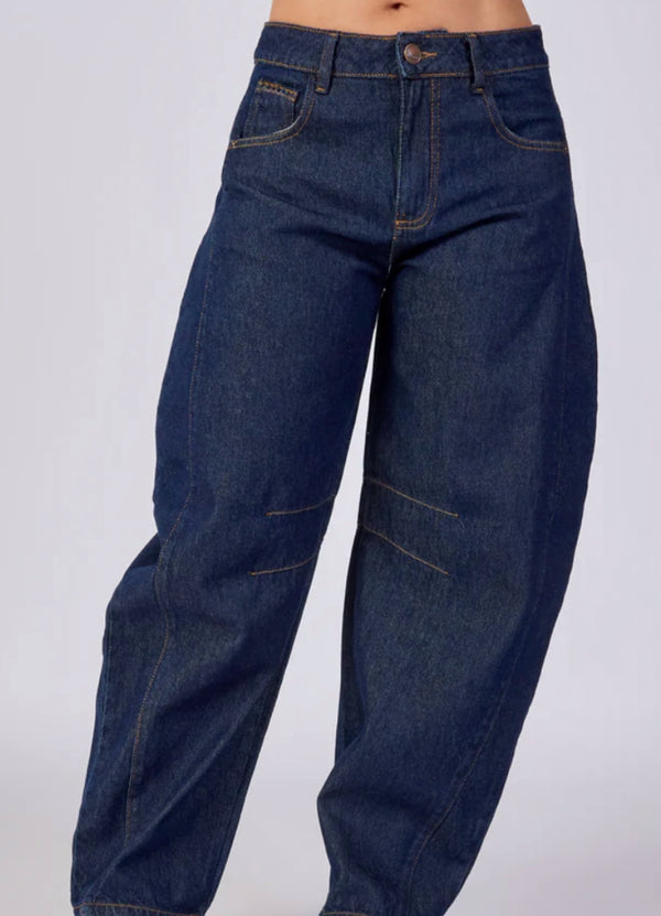 Jean Susi Barrel Azul oscuro