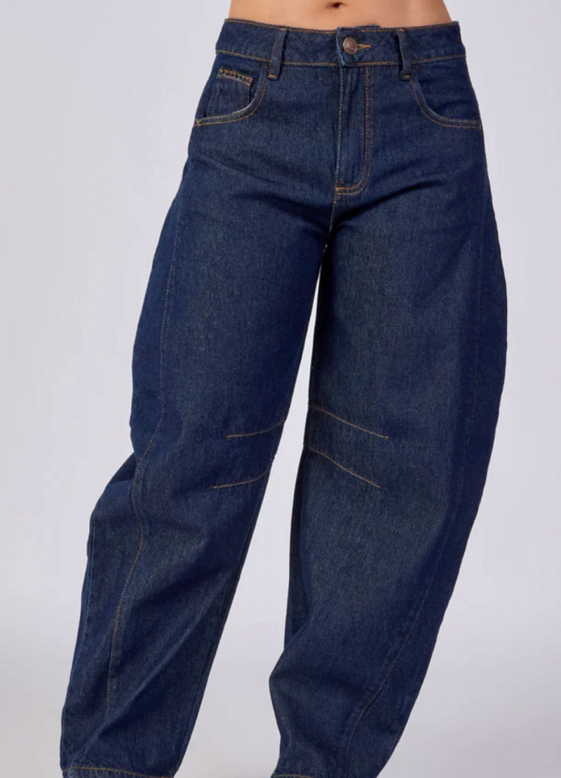 Jean Susi Barrel Azul oscuro