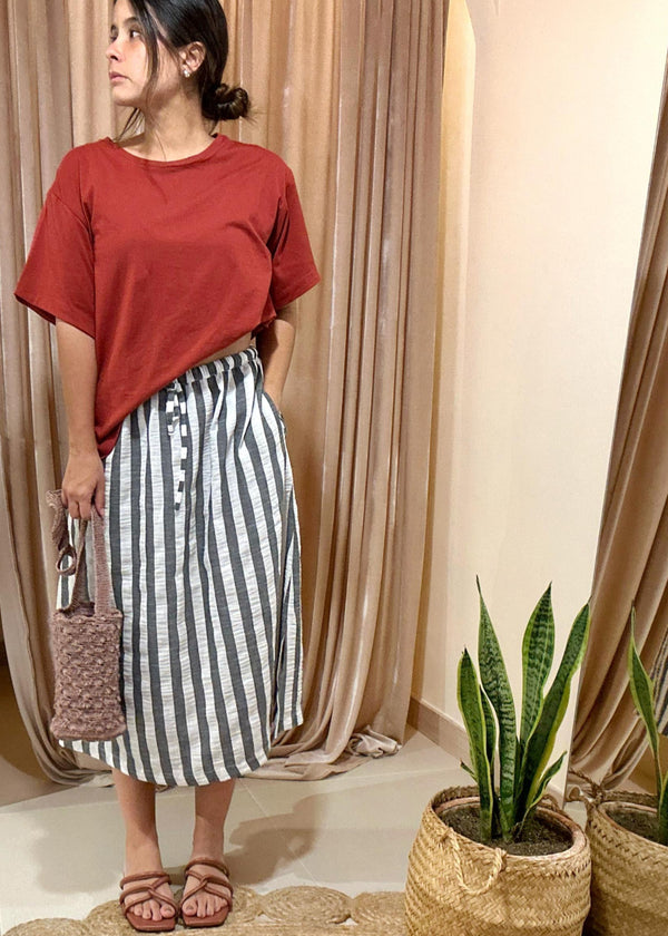 Falda Brisa Gris rayas gruesas