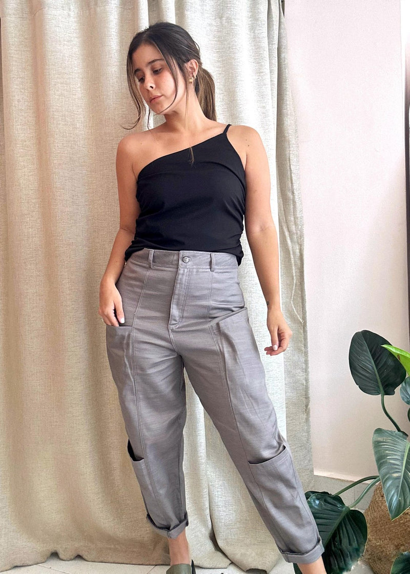 Pantalon Caph gris cargo minimalista