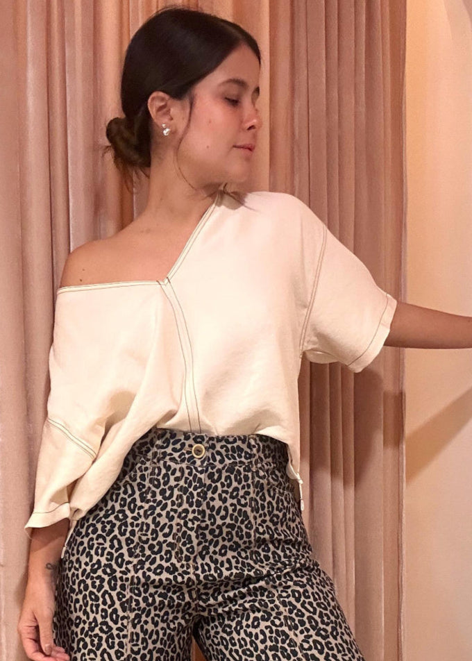 Pantalon indiana leopardo wide leg