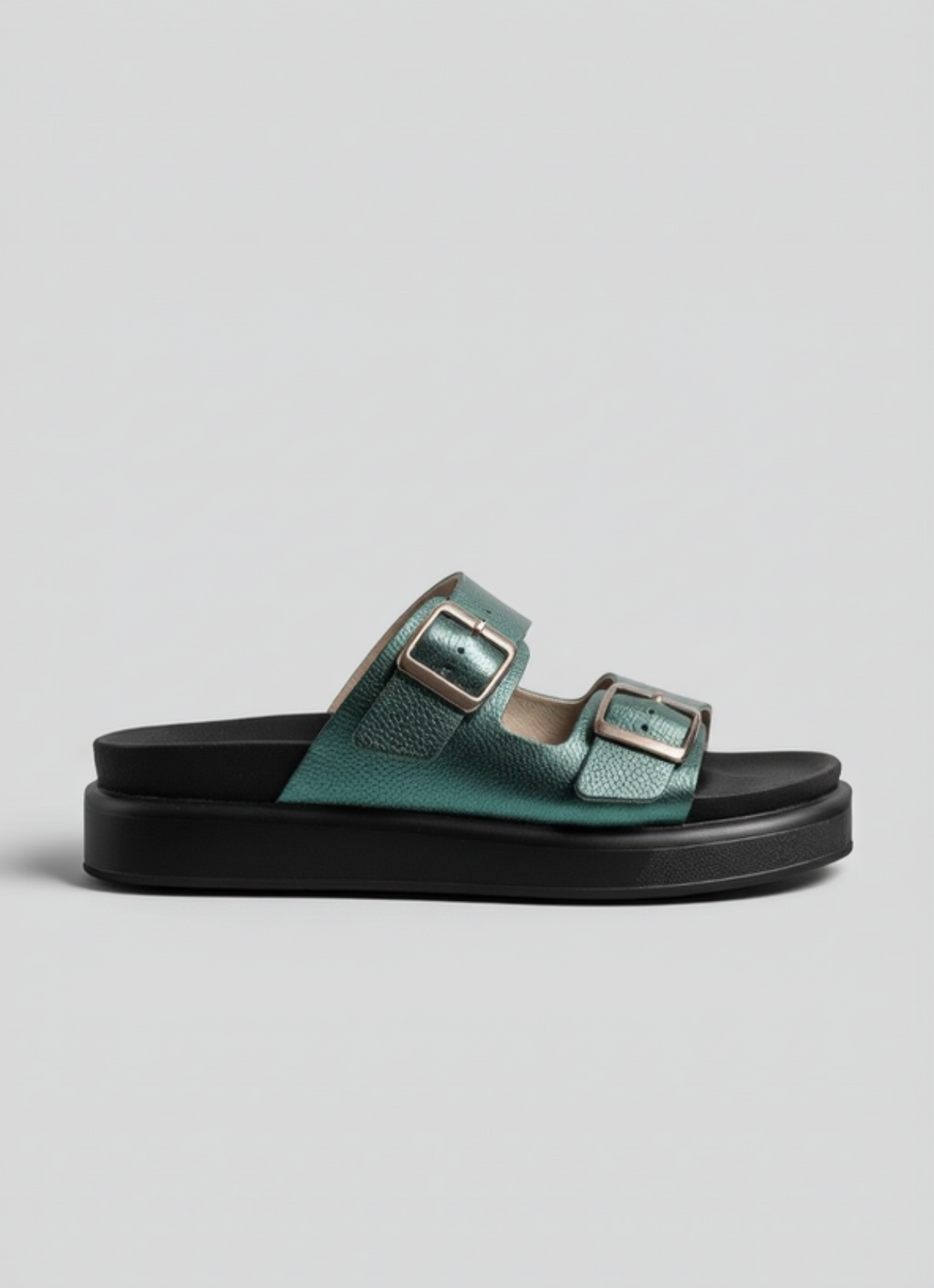 Sandalias Caro Verde Metalizadas