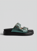 Sandalias Caro Verde Metalizadas