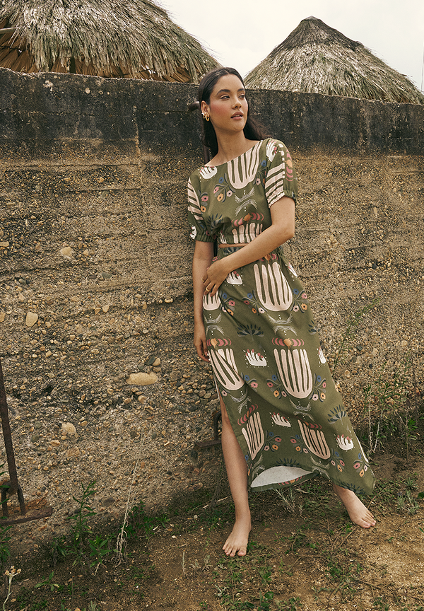 Falda ilana verde