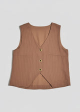 Chaleco Astor Rayas Chocolate