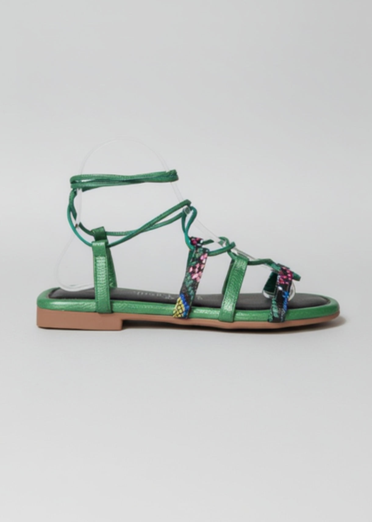 Sandalias Sophia Verdes Serpiente